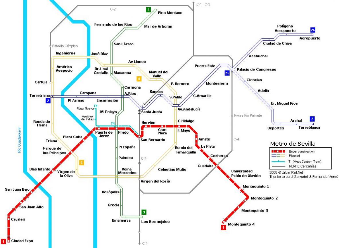 mapa de metro Sevilla