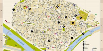 Mapa de la plaza de armas de Sevilla 