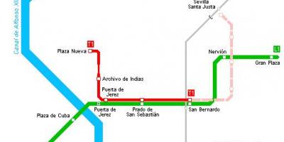 Mapa de Sevilla tranvía