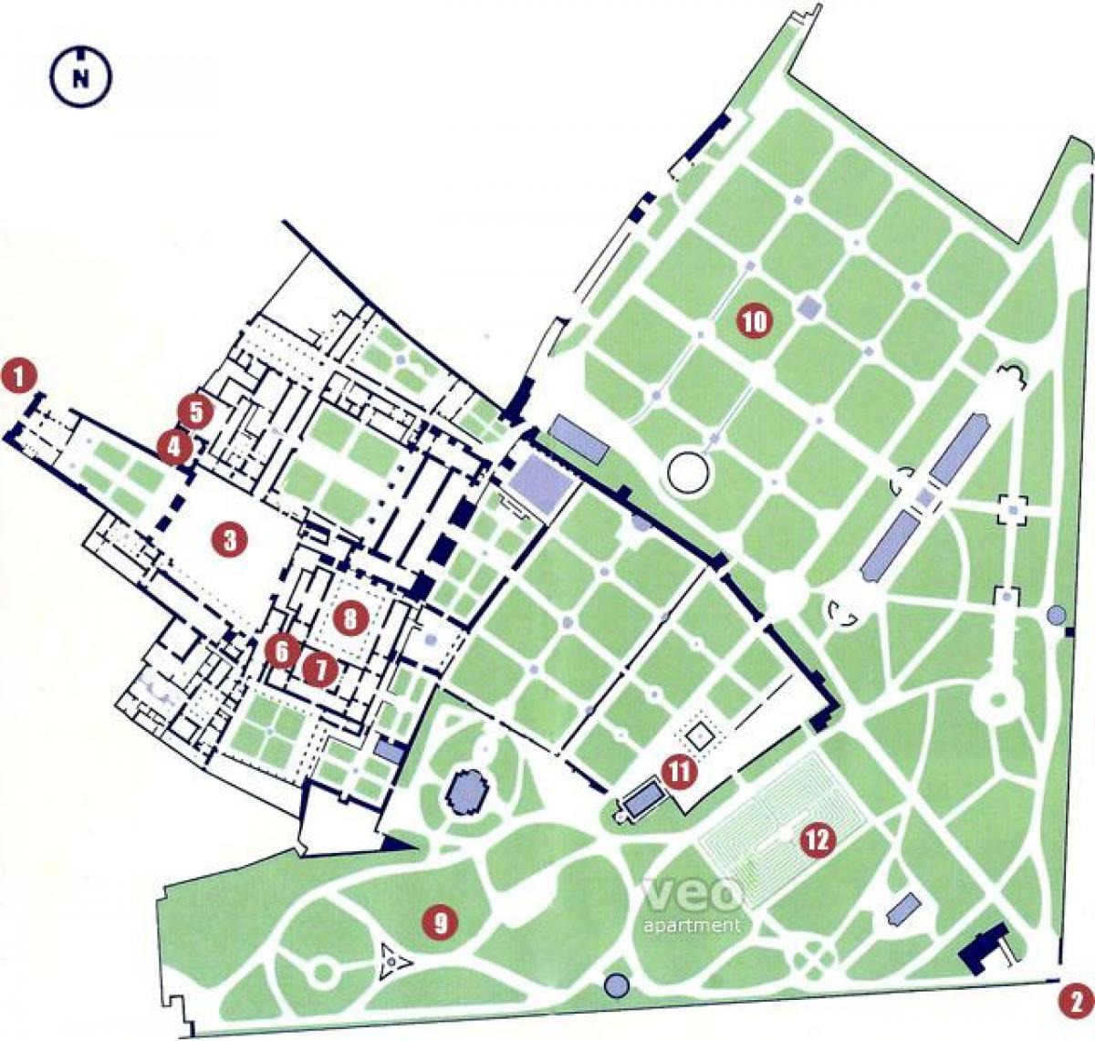 el alcázar de Sevilla mapa