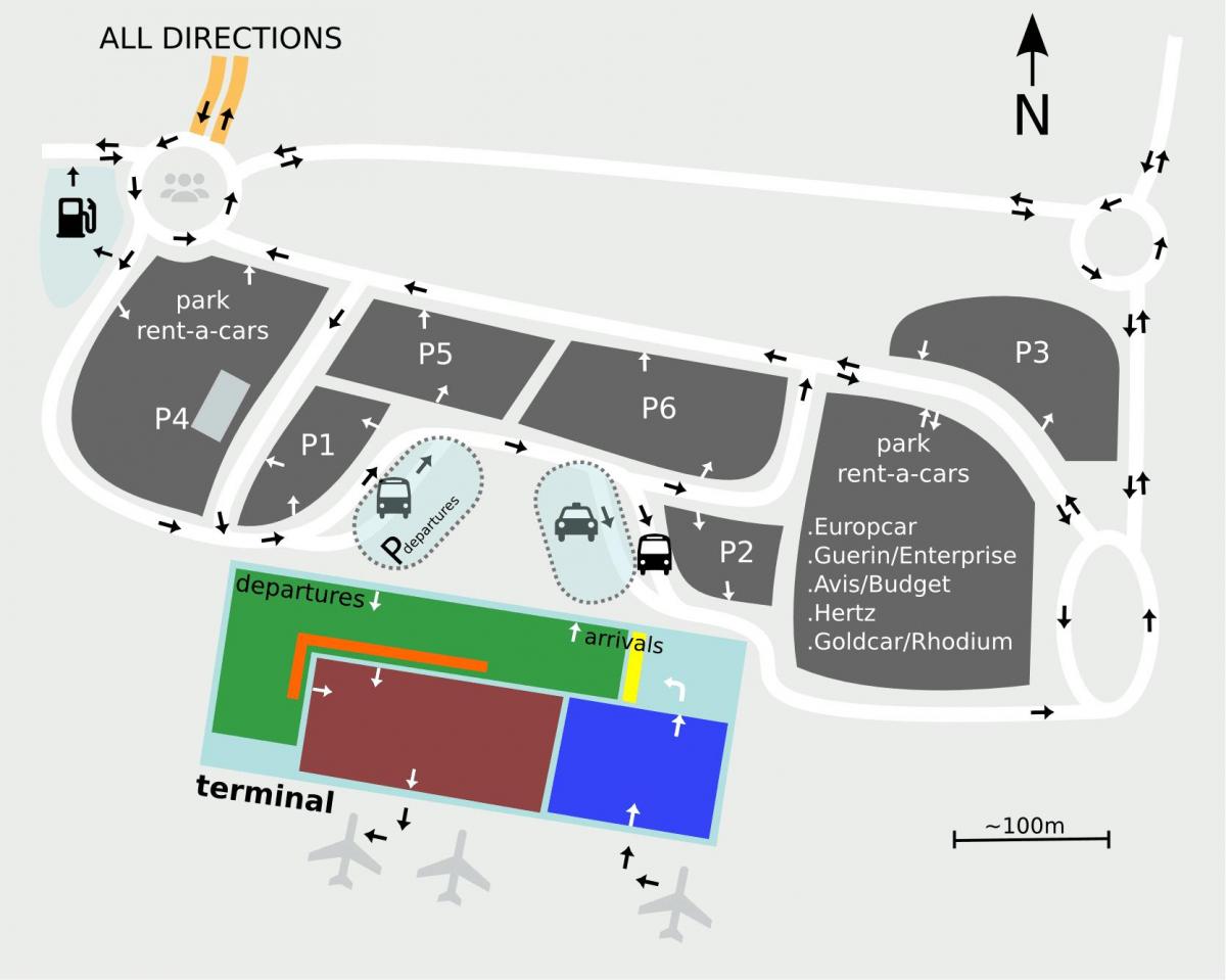 El aeropuerto de Sevilla mapa