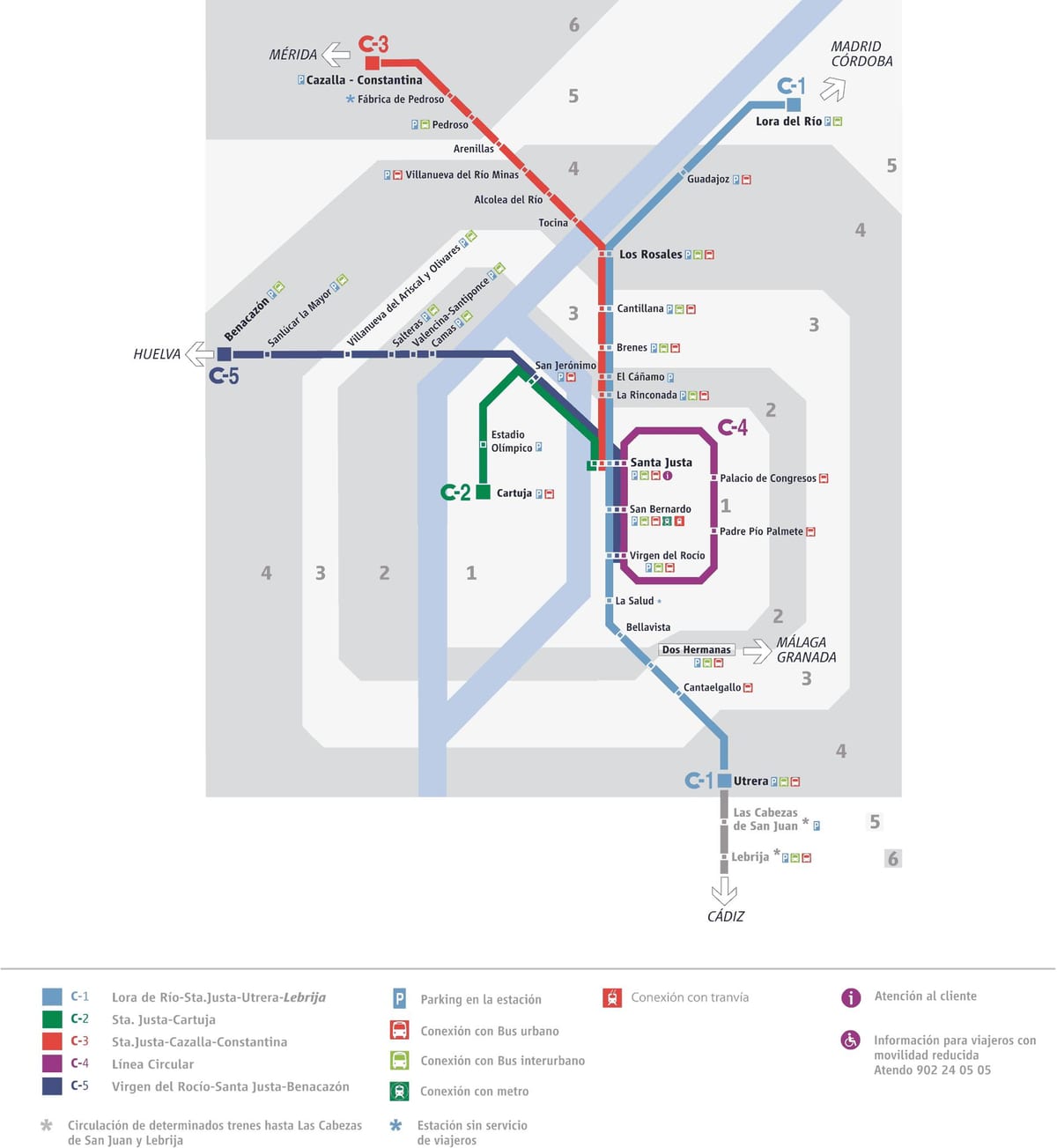 la estación de tren de Sevilla mapa