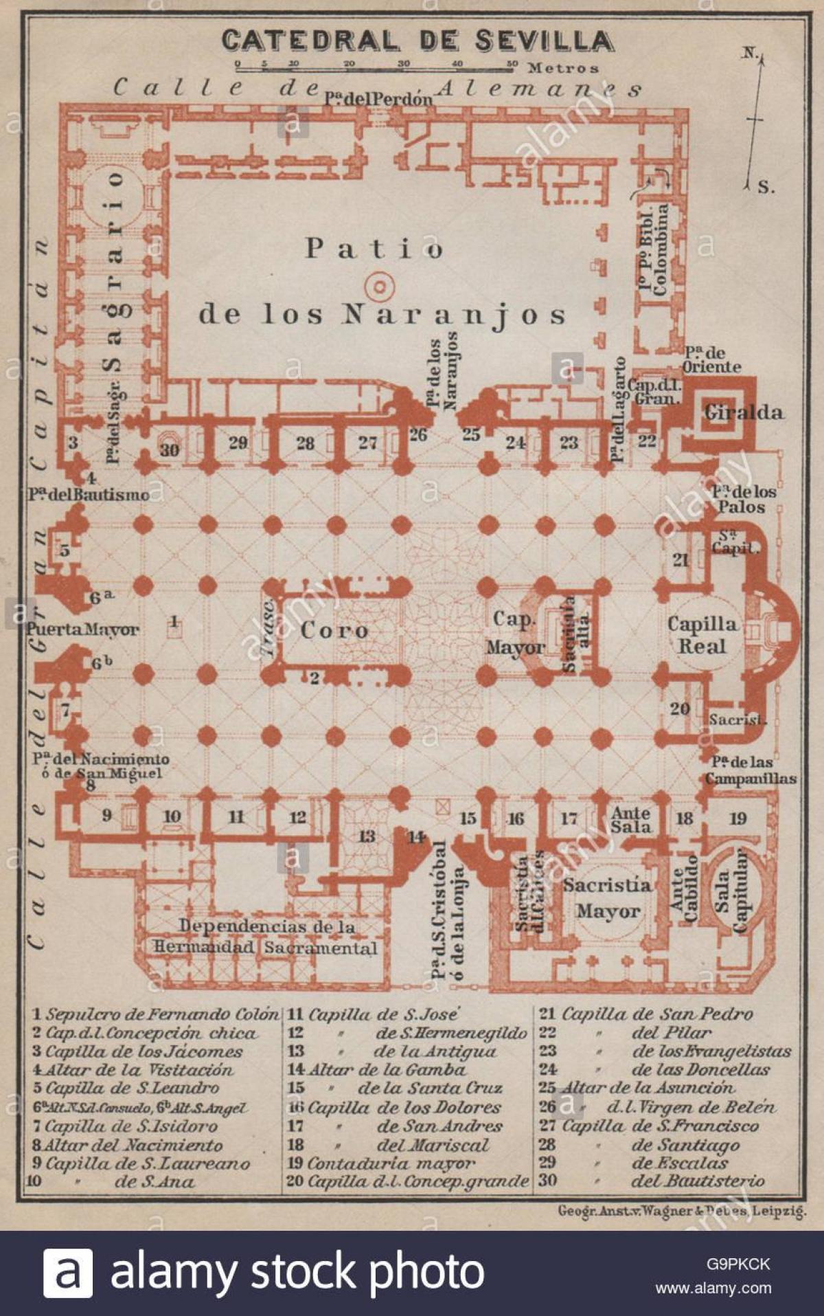 mapa de la catedral de Sevilla