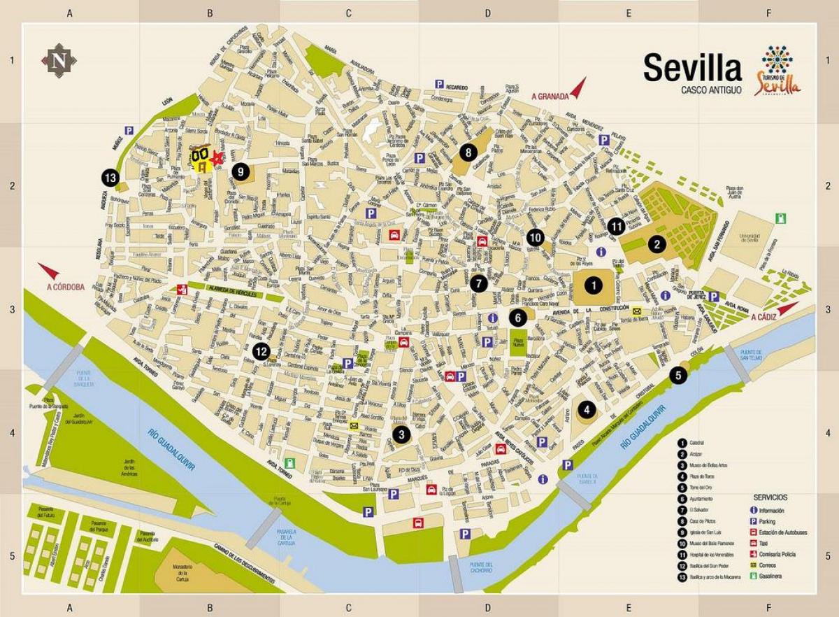 mapa de la libre mapa de calle de Sevilla, españa