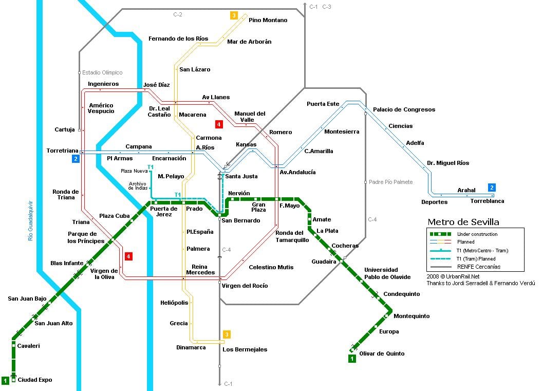 mapa de Sevilla estación de ferrocarril