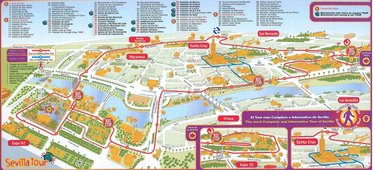city sightseeing Sevilla mapa