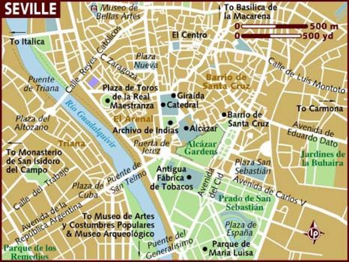 mapa de los barrios de Sevilla