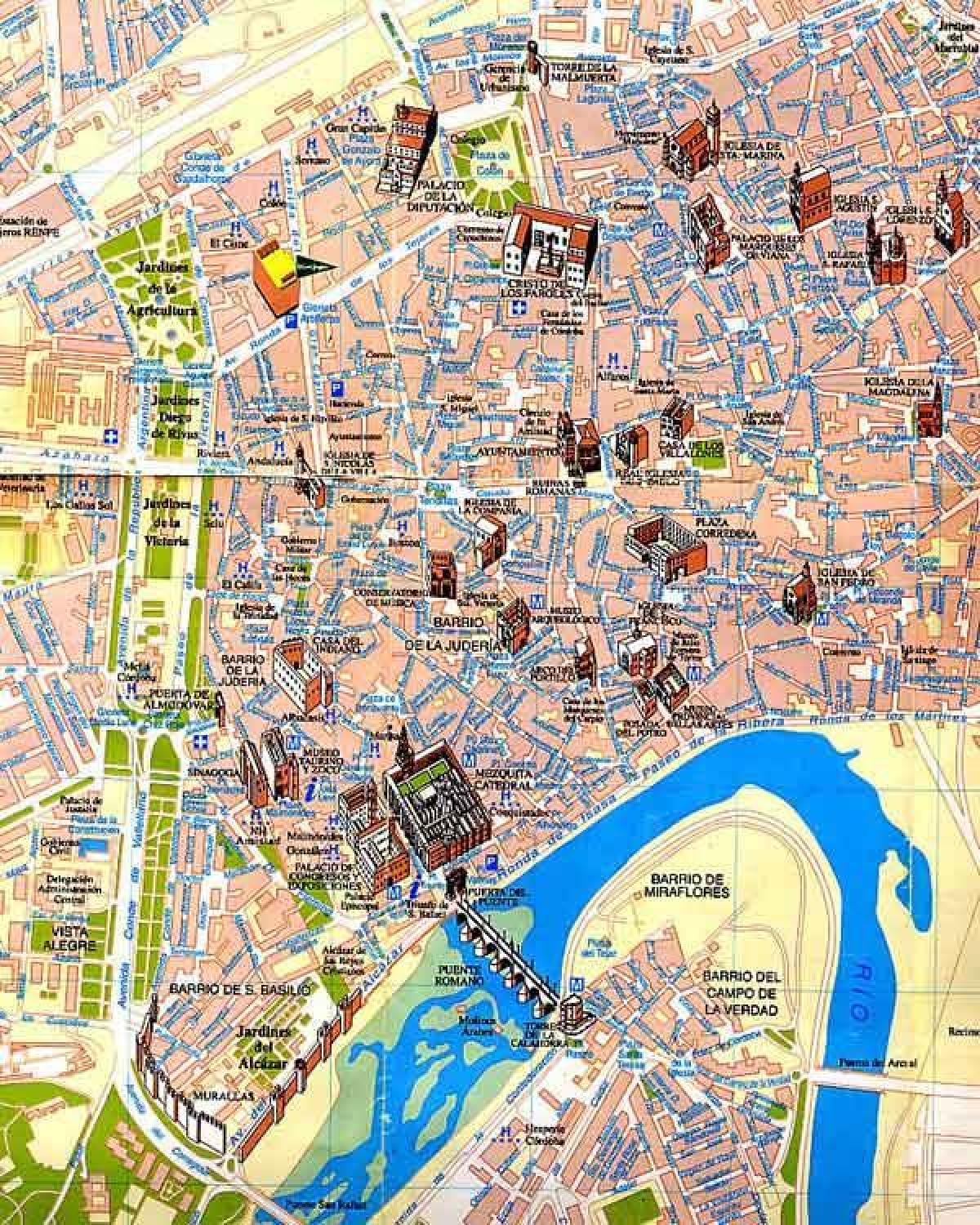 mapa de Sevilla recorrido a pie