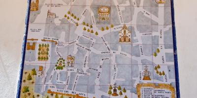 Mapa de barrio de la judería de Sevilla