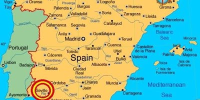 Sevilla, españa mapa