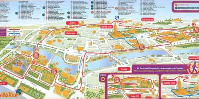 Turismo mapa de las calles de Sevilla