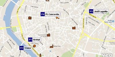 Mapa de Sevilla aparcamiento