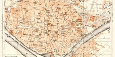Mapa de la antigua ciudad de Sevilla españa